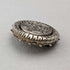 Vintage silver leaf engraved round brooch