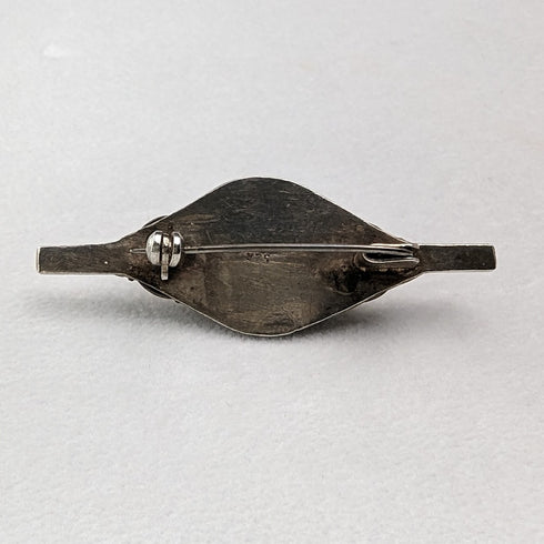 ヴィンテージ 835シルバー製 グリーンストーン ブローチ