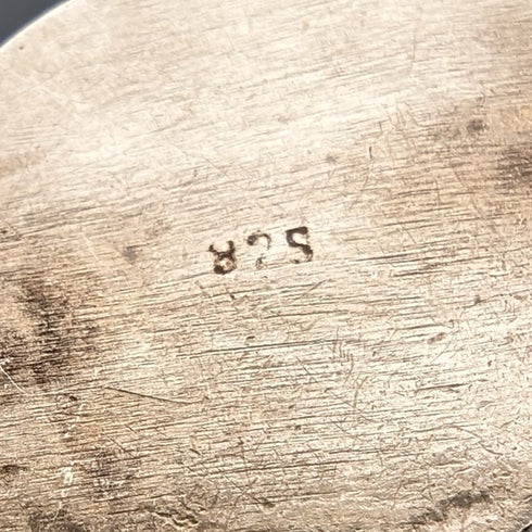 ヴィンテージ 835シルバー製 グリーンストーン ブローチ