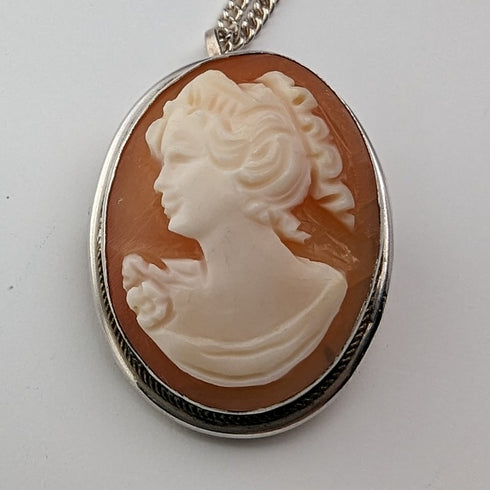 復古浮雕吊墜胸針純銀項鍊