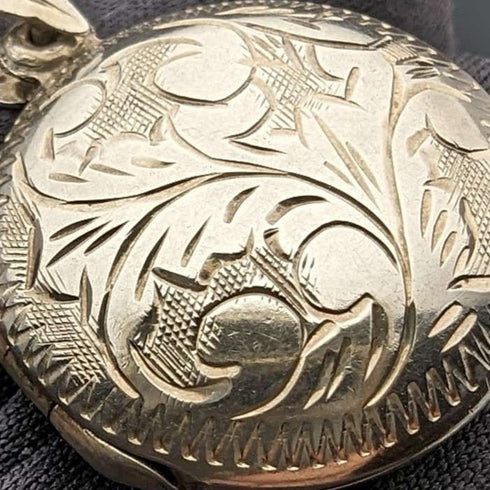 Colgante relicario de plata de ley vintage y cadena de plata de ley