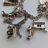 Pulsera de dijes de plata esterlina vintage británica de la década de 1970, 60g
