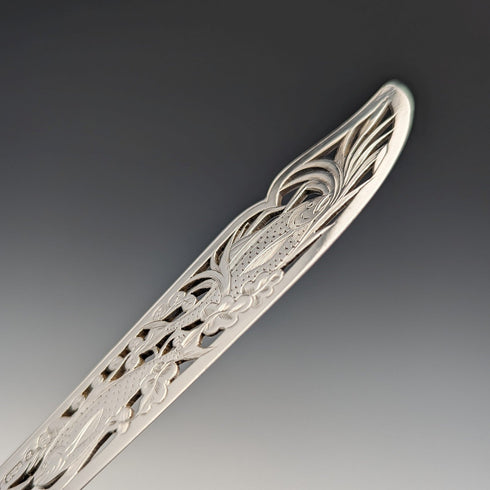 1836年 英国アンティーク 純銀ハンドル フィッシュカトラリー ペア Elkington