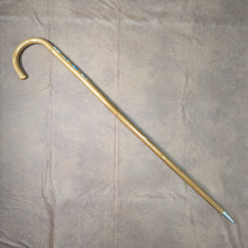 復古男式瑞士旅遊手杖棕色軸 94 厘米