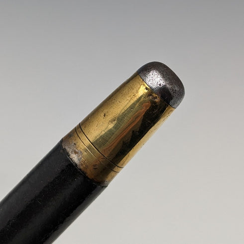 1923 年英國古董男士手杖純銀裝飾黑軸 91 公分 K&S Ltd