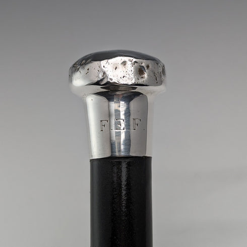 約 1925 年英國復古男手杖純銀圓柄黑軸 86 厘米