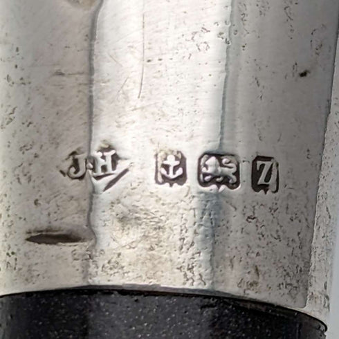 1924 年英國古董男士手杖純銀圓柄黑軸 87 公分 JH