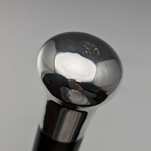 1925 年英國復古男手杖純銀圓柄黑軸 91 公分 J Howell