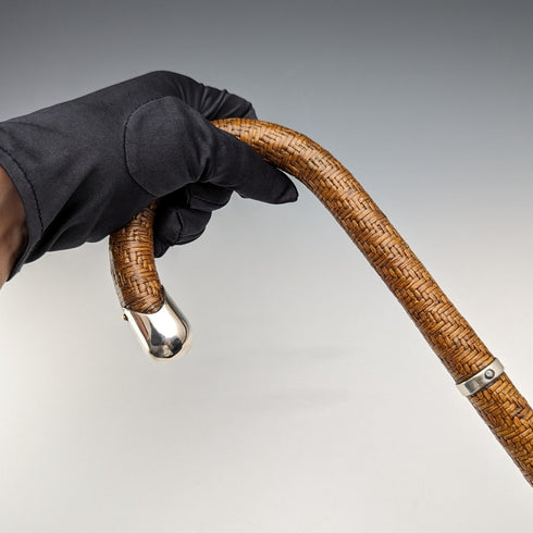 復古男式柳條手杖 87 厘米