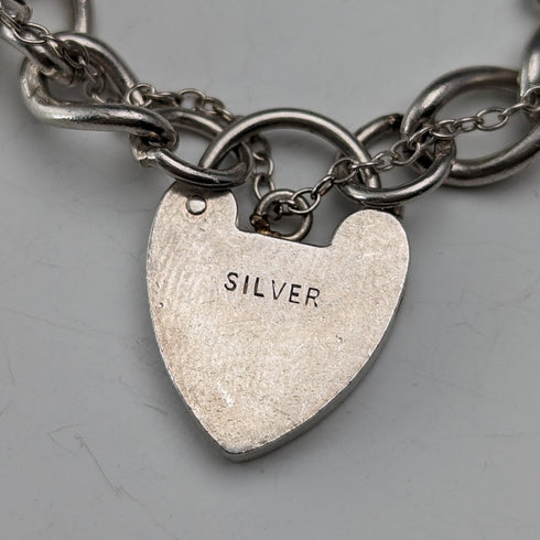 1970年代 英国ヴィンテージ 純銀製 チャームブレスレット 60g