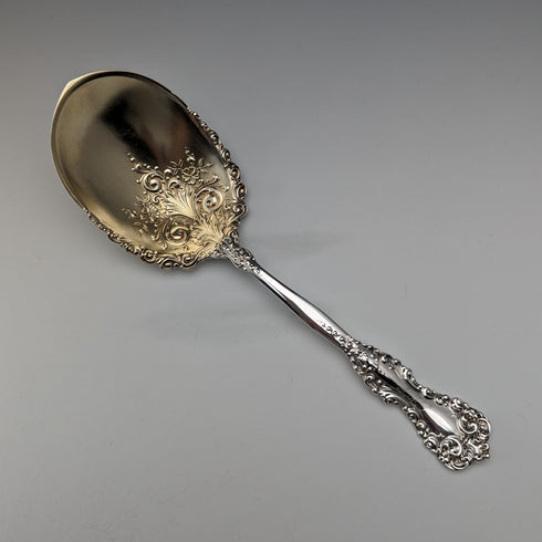 Circa 1900 American antique sterling silver serving spoon