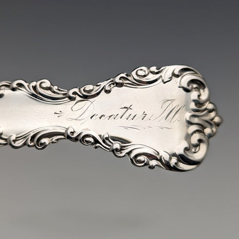 Circa 1900 American antique sterling silver serving spoon