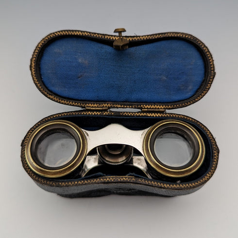 Antique Hunting Decor Opera Glasses Binoculars with Case