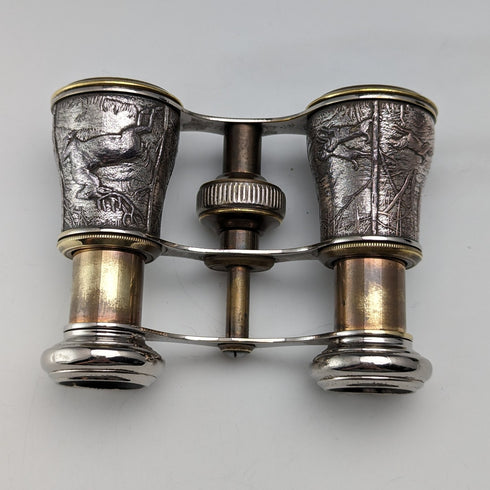 Antique Hunting Decor Opera Glasses Binoculars with Case