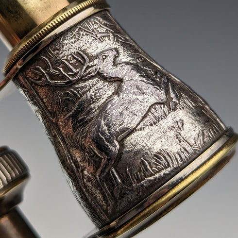 Antique Hunting Decor Opera Glasses Binoculars with Case