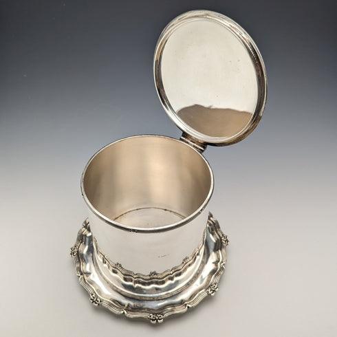 約 1909 年英國古董鍍銀餅乾桶 Daniel & Arter