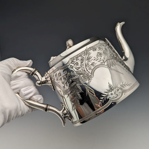 1900年頃 英国アンティーク シルバープレート製 ティーポット James Deakin & Sons