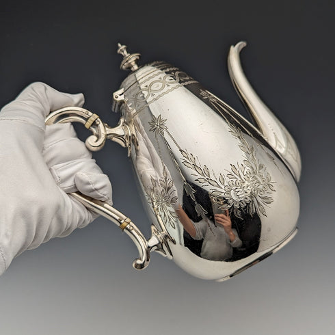 約 1885 年英國古董鍍銀學士咖啡壺 Mappin Brothers