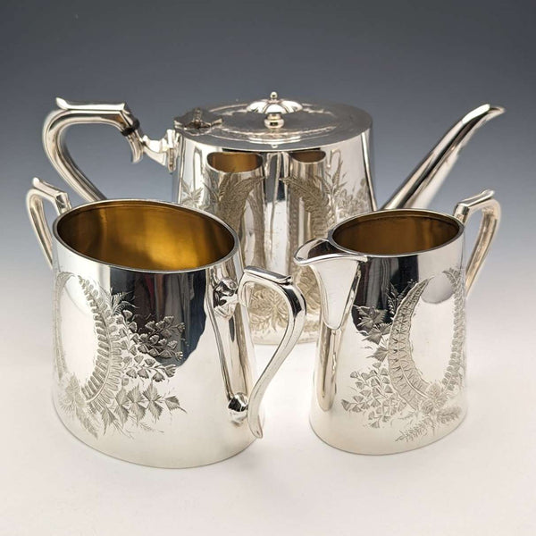 約 1900 年英國古董鍍銀茶具 3 件套