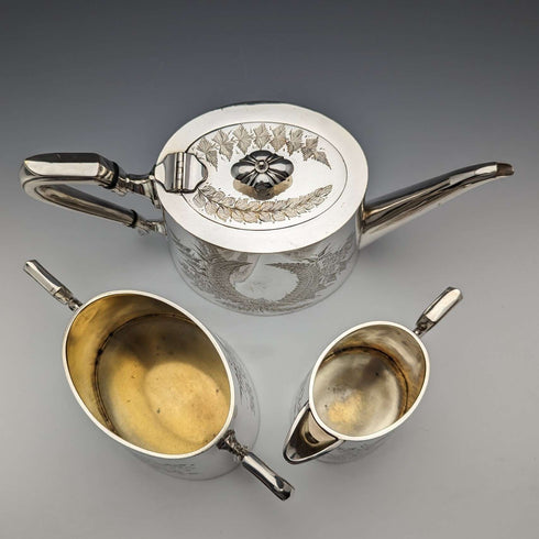 約 1900 年英國古董鍍銀茶具 3 件套