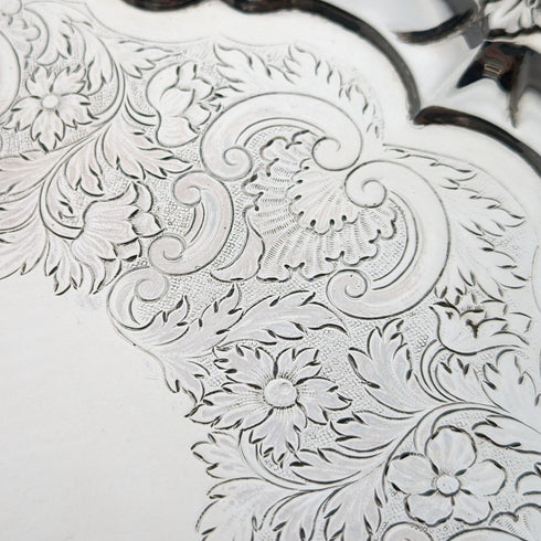 1829 年英國古董純銀 Salva 卡托盤直徑 25 公分 560 克 John & William Barnard