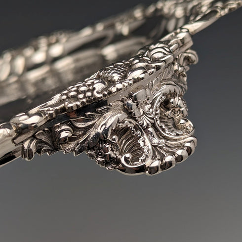 1829 年英國古董純銀 Salva 卡托盤直徑 25 公分 560 克 John & William Barnard