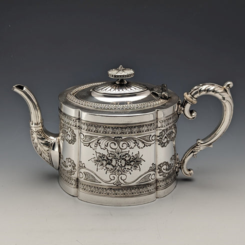 1890年頃 英国アンティーク シルバープレート製 ティーポット James Dixon&Sons
