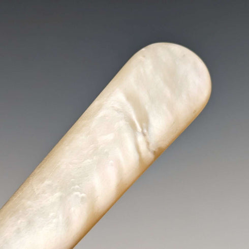 約 1900 年英國古董白色珍珠手柄甜點餐具 6 副套裝木盒裝
