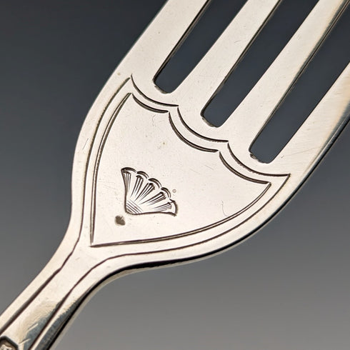 1906年 英国アンティーク 総純銀製 カトラリーセット 6ペア 計612g George Howson 木箱入り