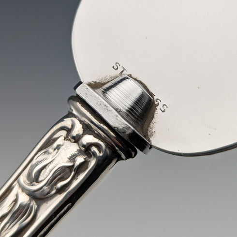 Circa 1910 American antique small cake slicer with sterling silver handle