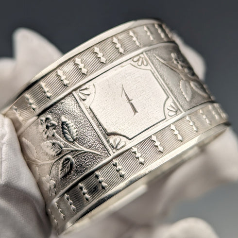 英国ヴィンテージ シルバープレート製 ナプキンリング 6個セット 紙箱入り