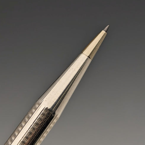 British Vintage Yard O' Red Rolled Silver Push-Pull Pencil