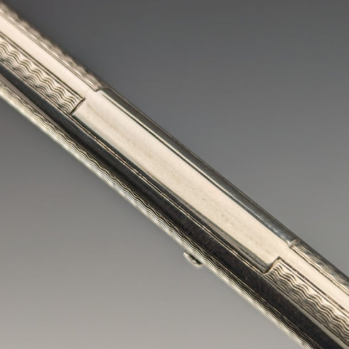 British Vintage Yard O' Red Rolled Silver Push-Pull Pencil