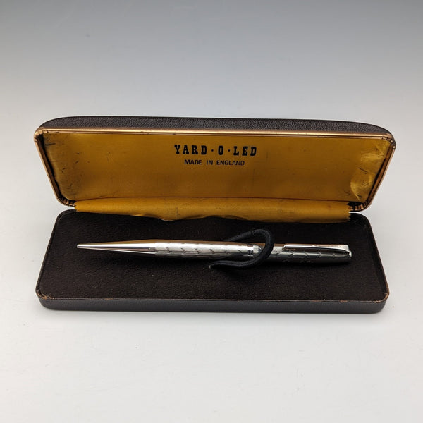 1965 British Yard O'Red Sterling Silver Push-Pull Pencil in Case