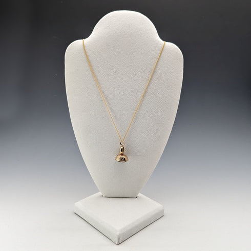 Early 20th Century 8ct Gold & Purple Stone Fob Necklace