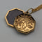 British vintage 9ct gold octagon locket pendant necklace