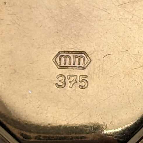 British vintage 9ct gold octagon locket pendant necklace