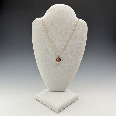 British vintage 9ct gold octagon locket pendant necklace