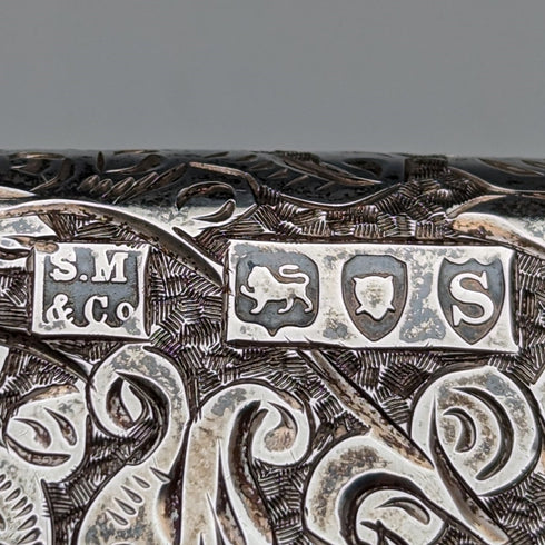 1893 年英國古董雙開口純銀卡盒風琴袋 126 克 Sampson Mordan