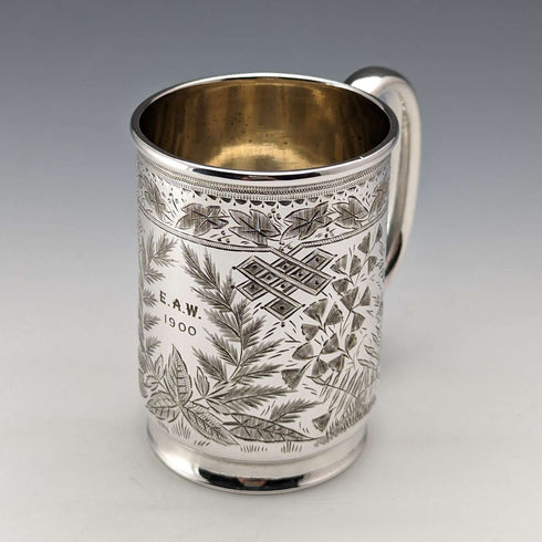 約 1900 年英國古董鍍銀馬克杯 Deykin & Sons