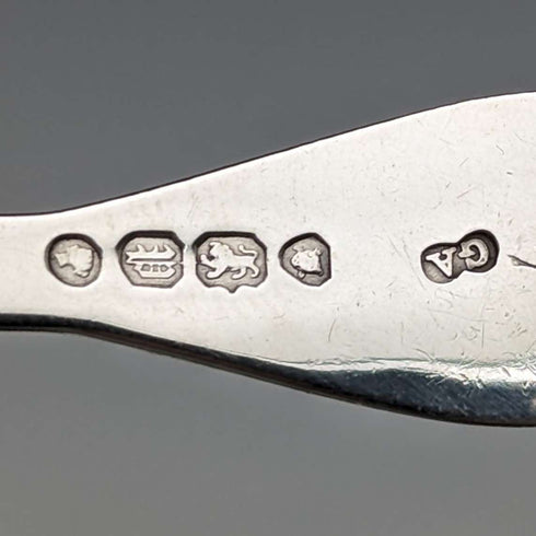 1850 年英國古董純銀茶盒湯匙 Chawner&Co