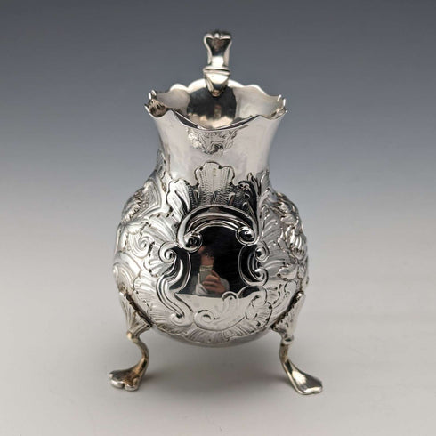 1755年 英国アンティーク 純銀製クリームジャグ 75g Daniel Shaw