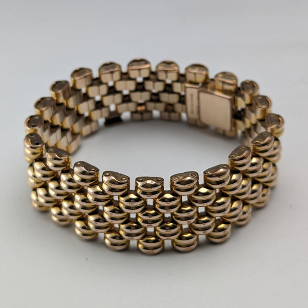 Swiss Vintage Gold Plated Panther Link Bracelet