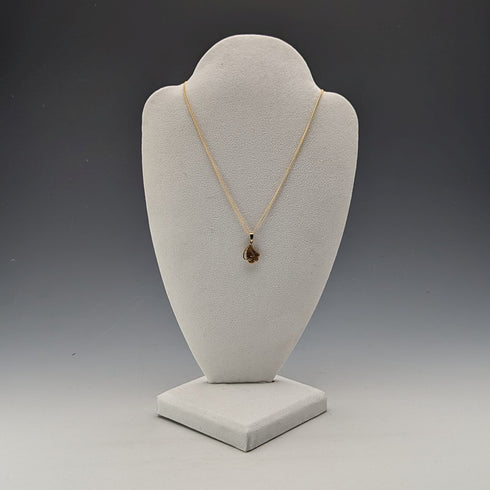 ヴィンテージ 9ctゴールド リーフ型ペンダント ネックレス