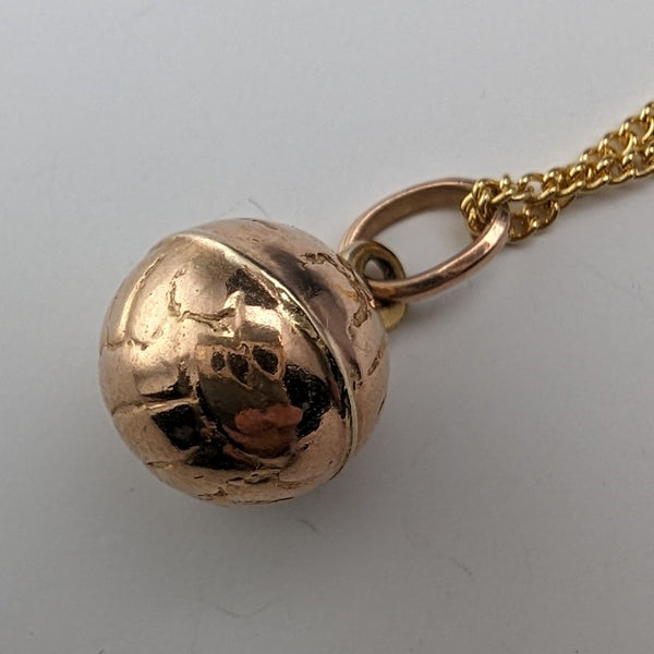Vintage 9ct Gold Ball Pendant Necklace