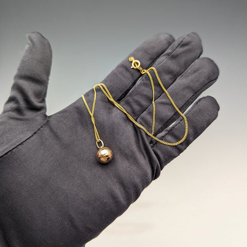ヴィンテージ 9ctゴールド ボール型ペンダント ネックレス