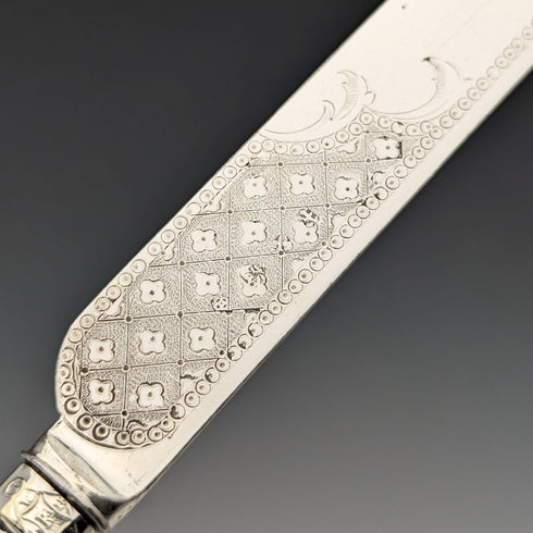 1865年頃 英国アンティーク シルバープレート デザートカトラリー6ペアセット