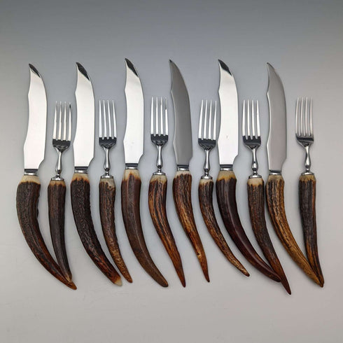 英國復古鹿角柄晚餐餐具 6 對套裝 RF MOSLEY