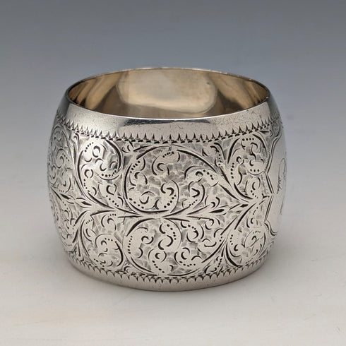 1897 年英國古董純銀餐巾環 36 克 Hilliard&Thomason