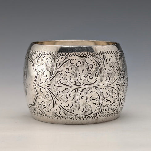 1897 年英國古董純銀餐巾環 36 克 Hilliard&Thomason